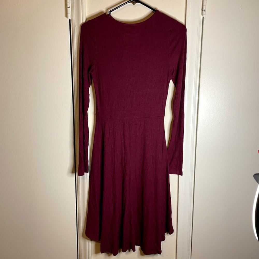 Burgundy Hi-Low Skater Dress L